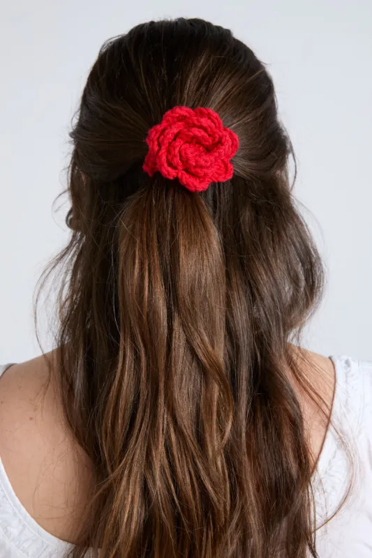 2 pack crochet flower hair bobbles sold by Damson Madder