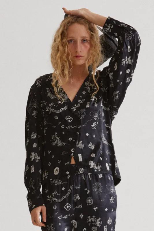 clairo blouse - symbol print sold by Damson Madder