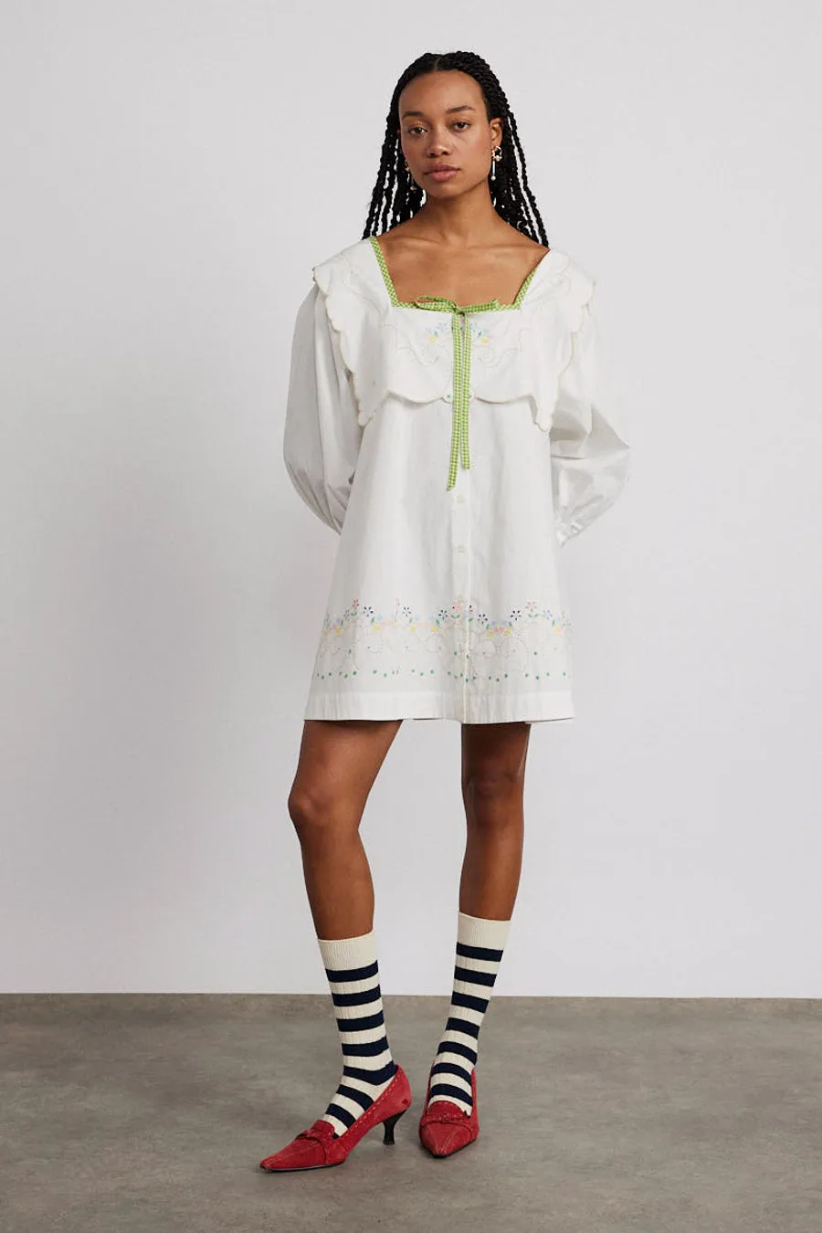 mala mini dress - floral embroidery sold by Damson Madder product image thumbnail 3