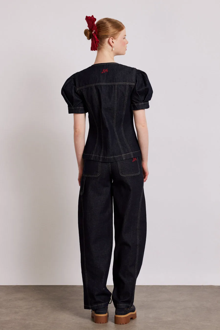 shell denim top - dark indigo sold by Damson Madder product image thumbnail 4