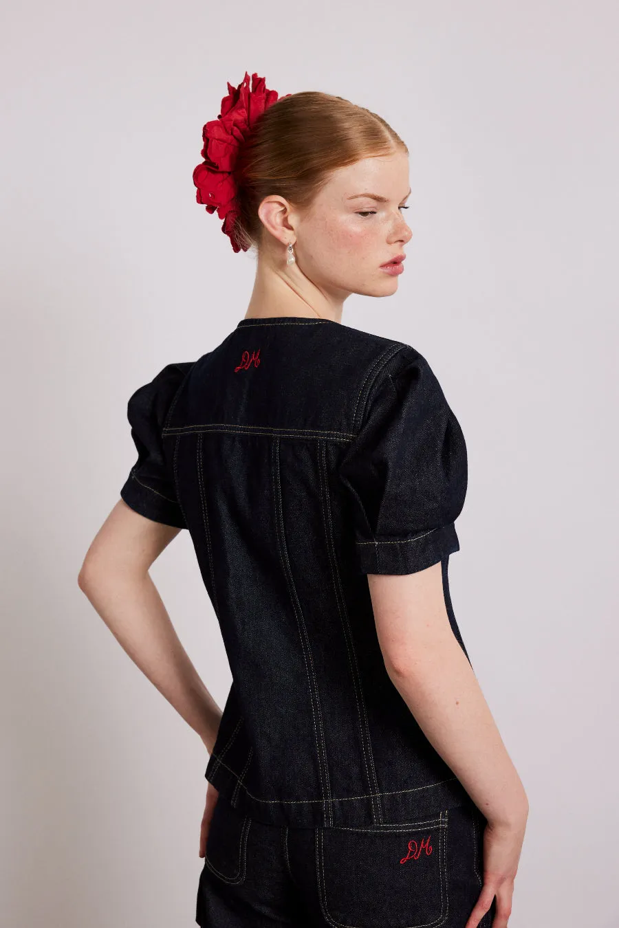 shell denim top - dark indigo sold by Damson Madder product image thumbnail 5