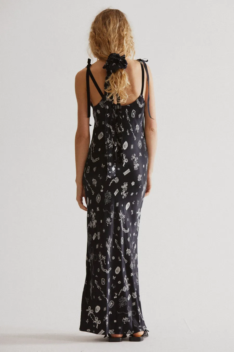 cleo slip dress- symbol print sold by Damson Madder product image thumbnail 5