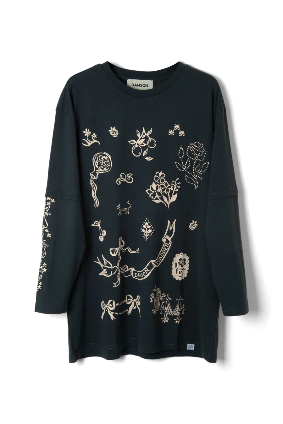 double sleeve symbol tee sold by Damson Madder