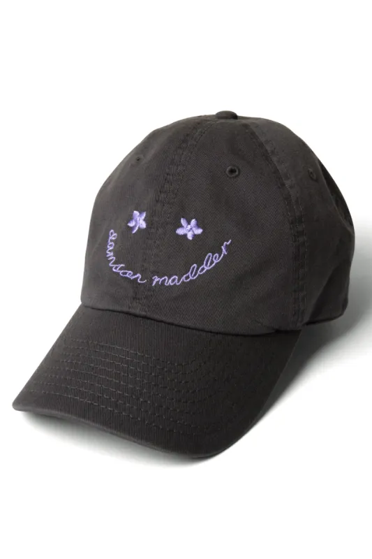 smiley cap with lilac embroidery - web exclusive sold by Damson Madder