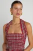 pia midi dress - red check sold by Damson Madder