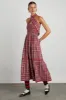 pia midi dress - red check sold by Damson Madder