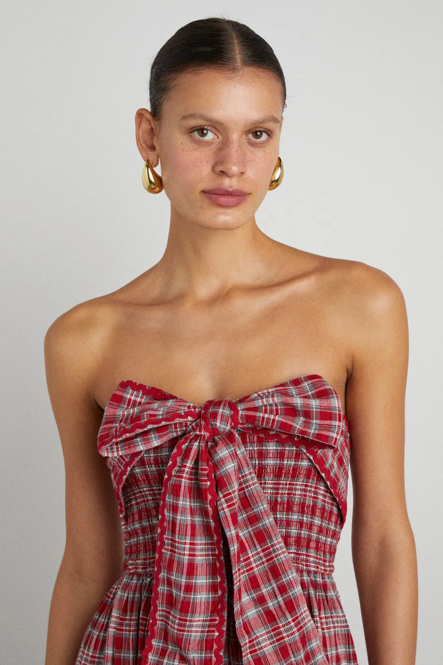 pia midi dress - red check sold by Damson Madder product image thumbnail 2
