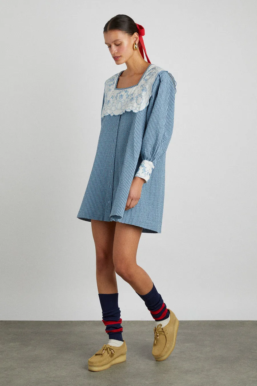 mala mini - blue gingham sold by Damson Madder product image thumbnail 3