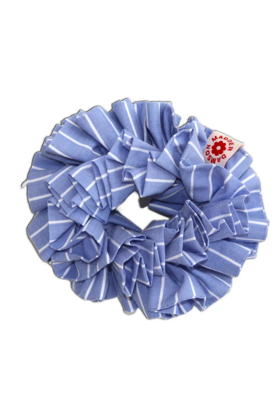 garter scrunchie - blue and white stripe sold by Damson Madder product image thumbnail 4