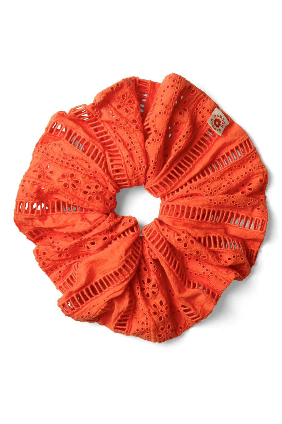oversized broderie scrunchie in orange sold by Damson Madder product image thumbnail 2