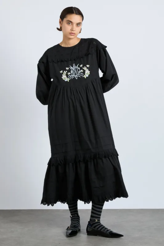 miriam midi dress - black sold by Damson Madder