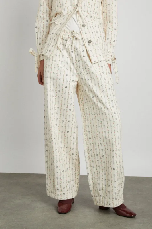 rafe pant - floral stripe sold by Damson Madder