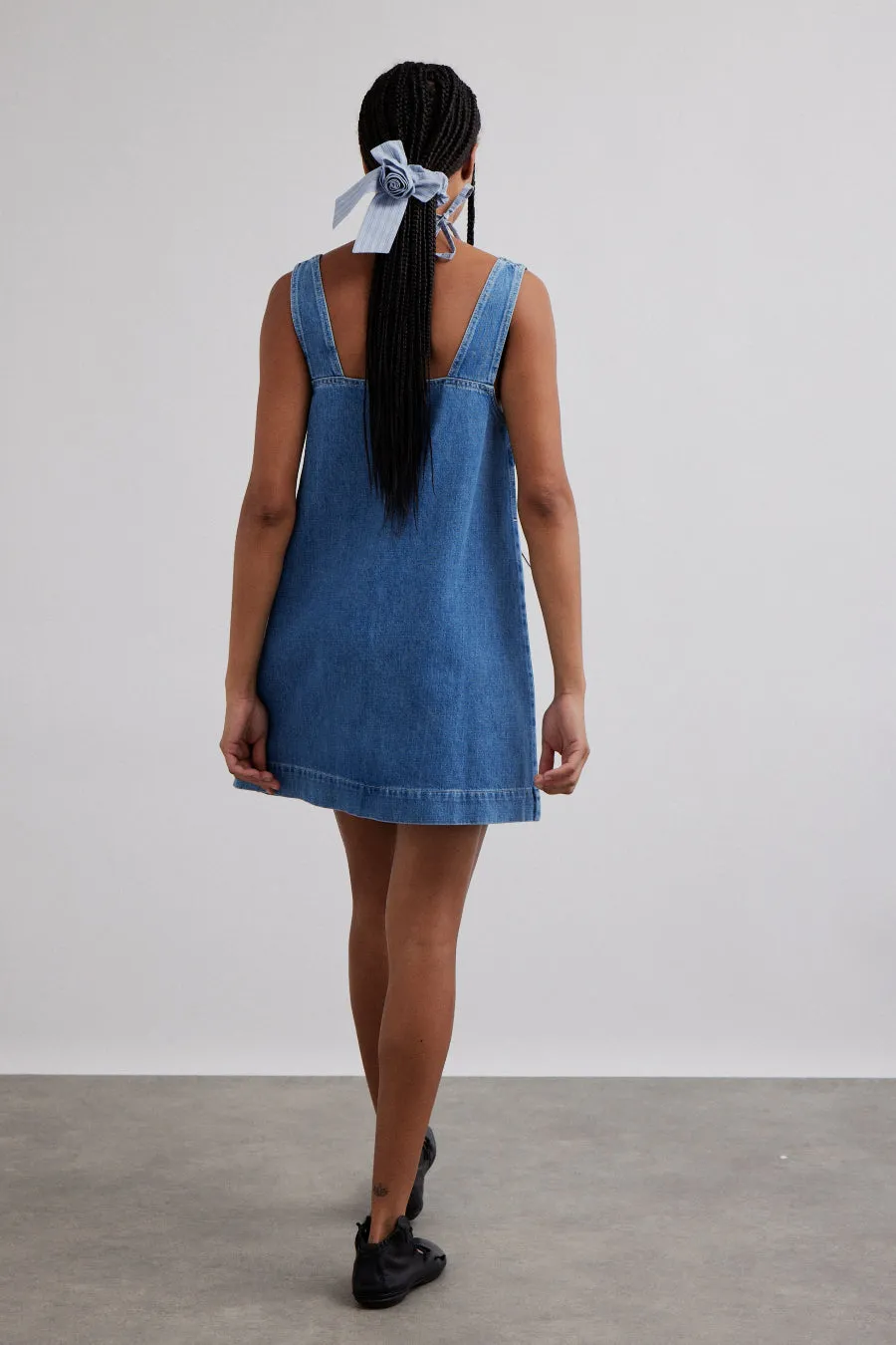 nancy mini dress - organic denim sold by Damson Madder product image thumbnail 5