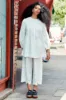 lana trousers - white broderie sold by Damson Madder