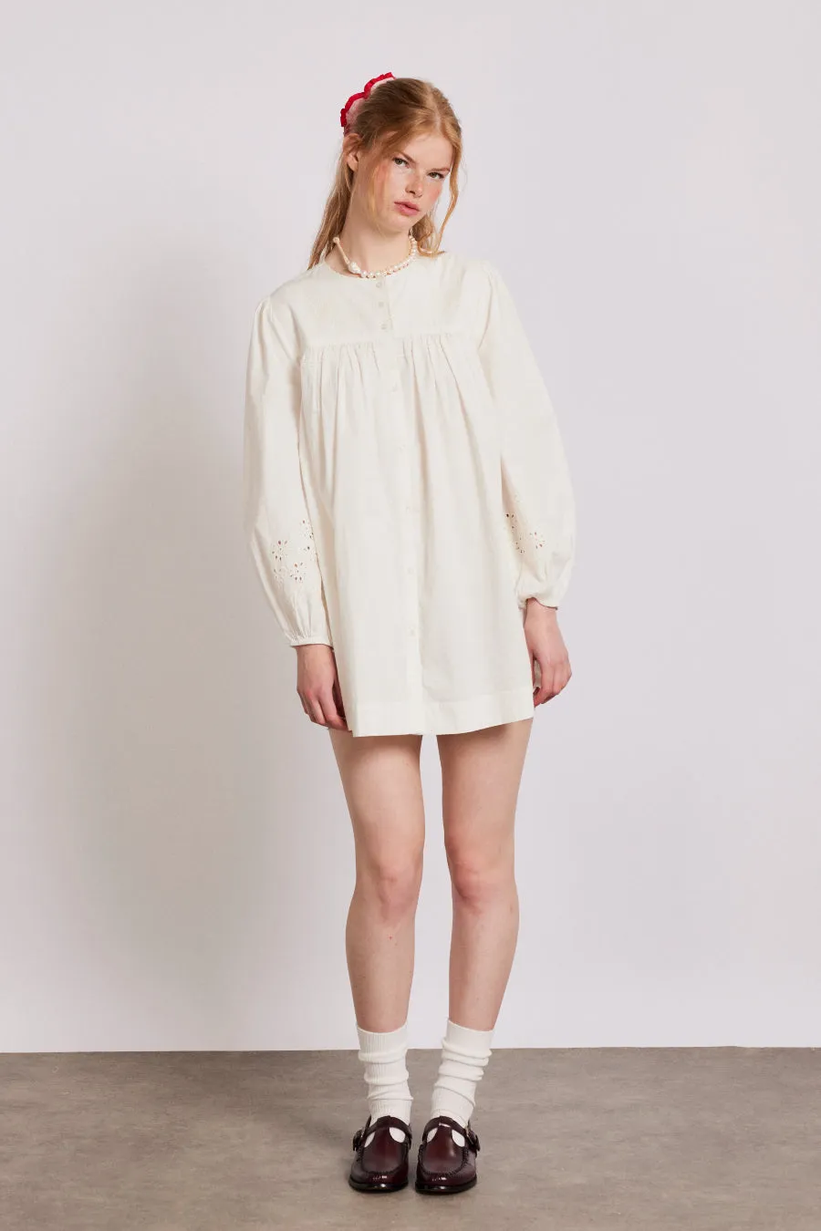 embroidered genevieve mini dress sold by Damson Madder