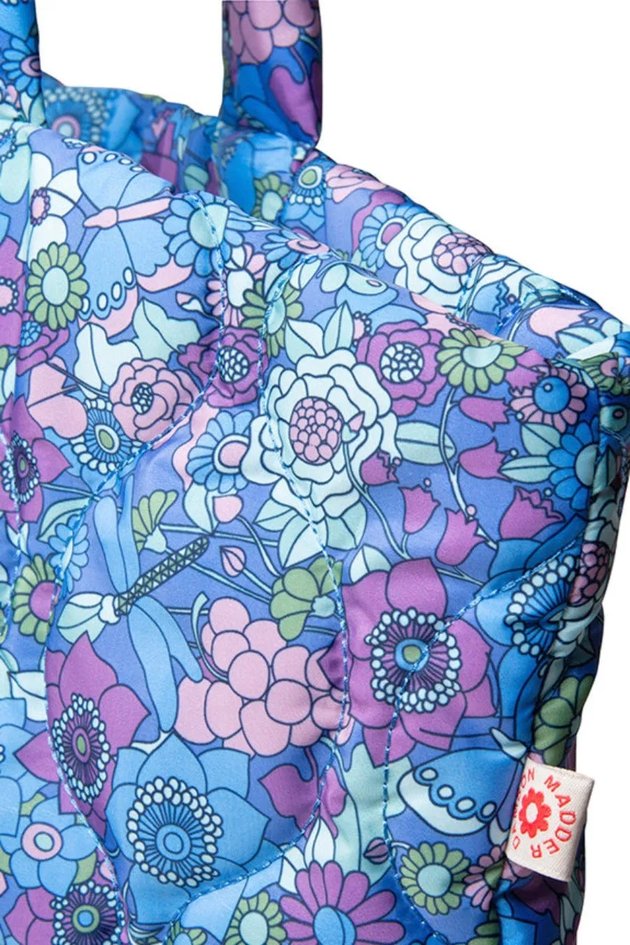 padded tote bag in blue floral print sold by Damson Madder product image thumbnail 2