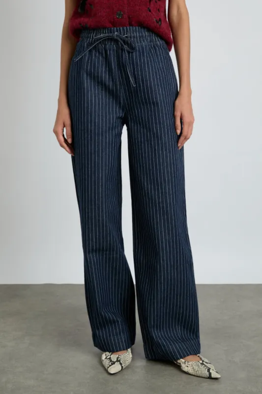 rafe jeans - navy pin stripe sold by Damson Madder
