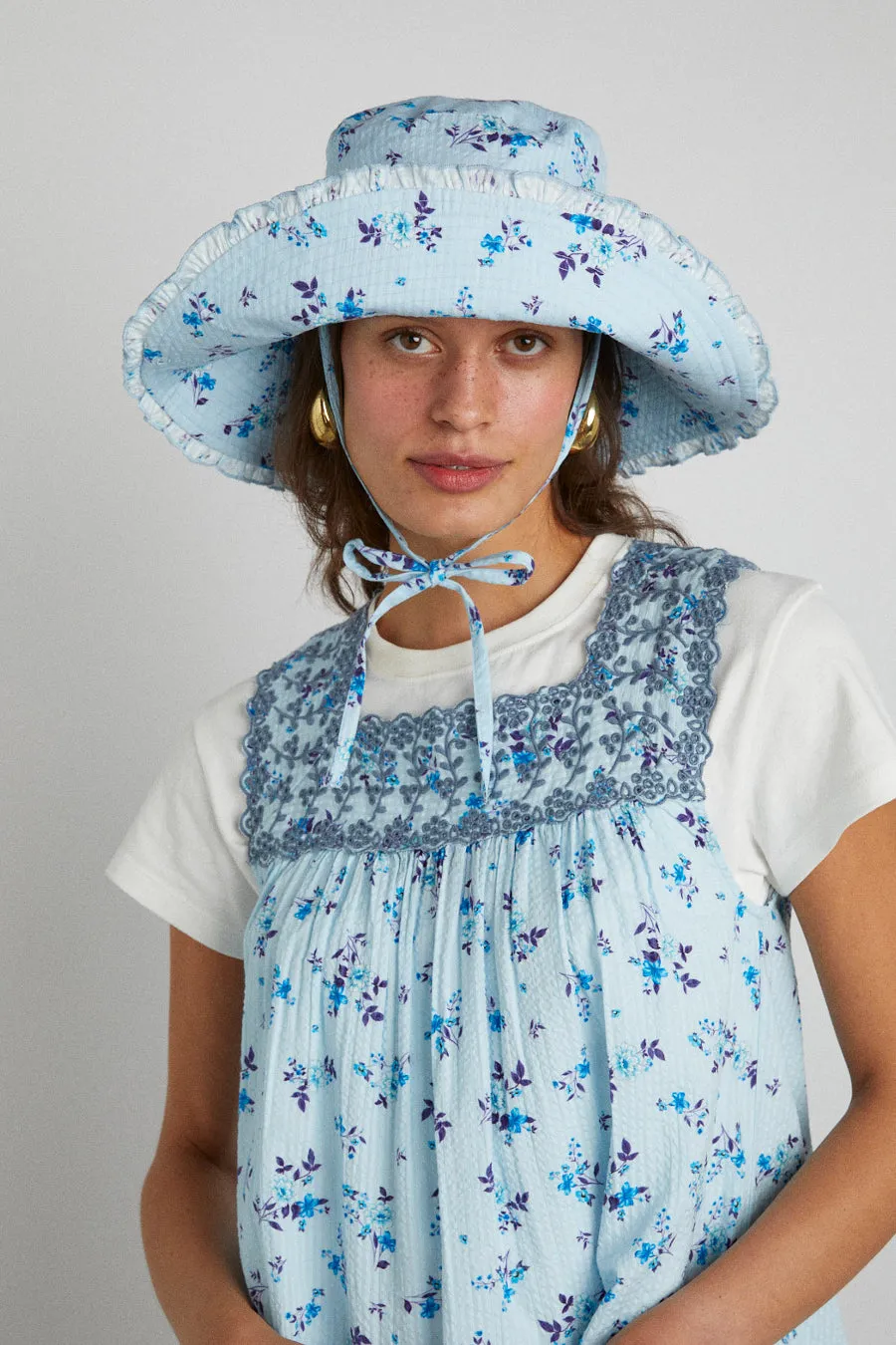 floral sunhat with frill sold by Damson Madder