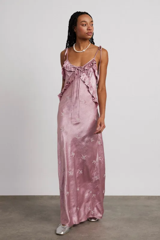 kiki embroidered dress - pink bow sold by Damson Madder