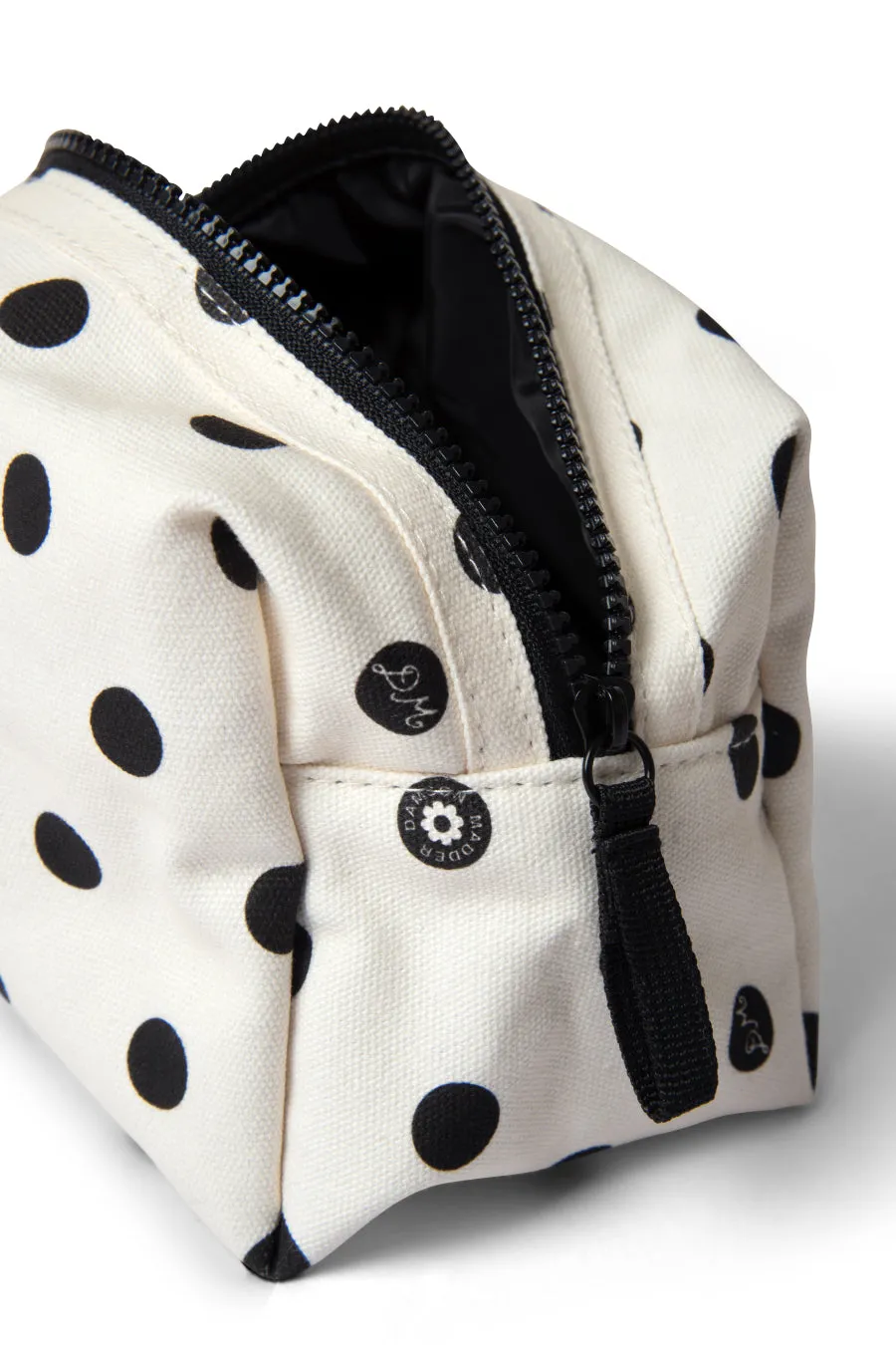 printed canvas makeup bag in polka dot sold by Damson Madder product image thumbnail 2