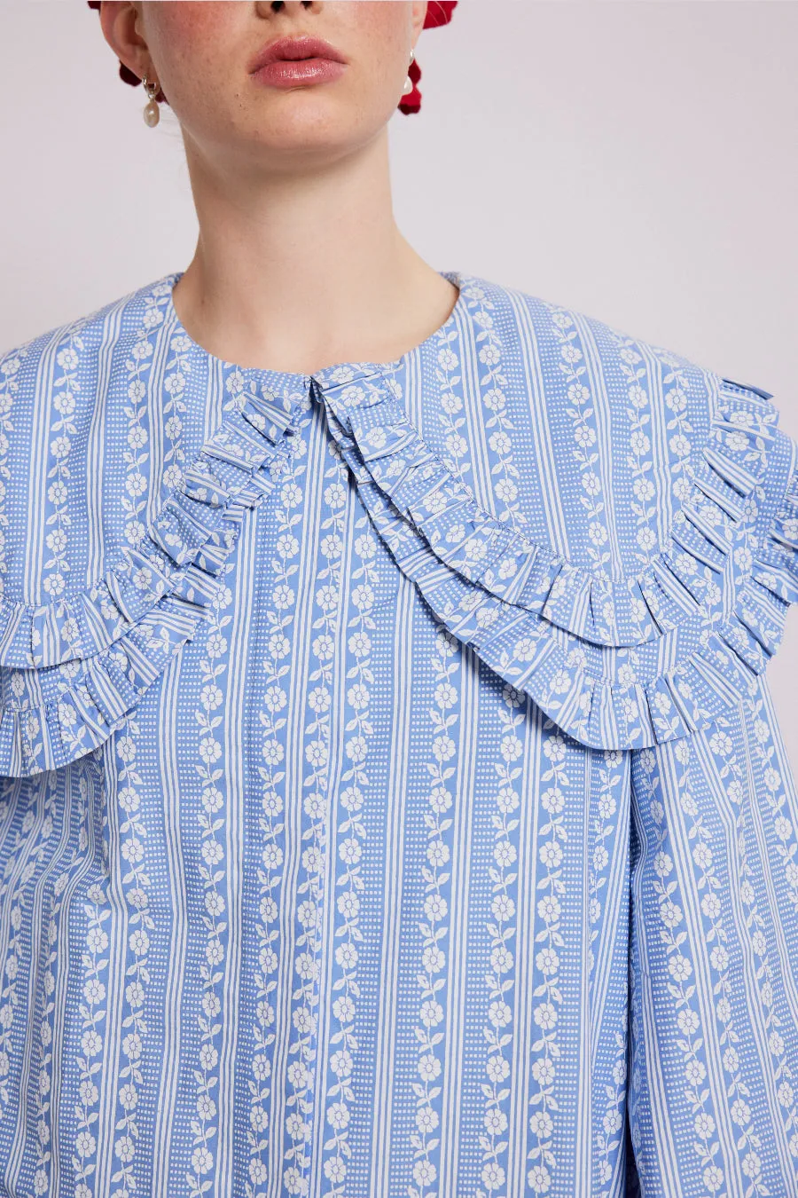 lois double collar blouse - blue sold by Damson Madder product image thumbnail 5