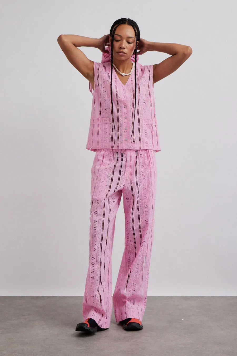 Vacation Pants - Pink Broderie sold by Damson Madder product image thumbnail 2