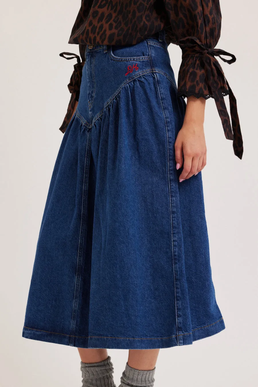 fin midi skirt sold by Damson Madder product image thumbnail 2