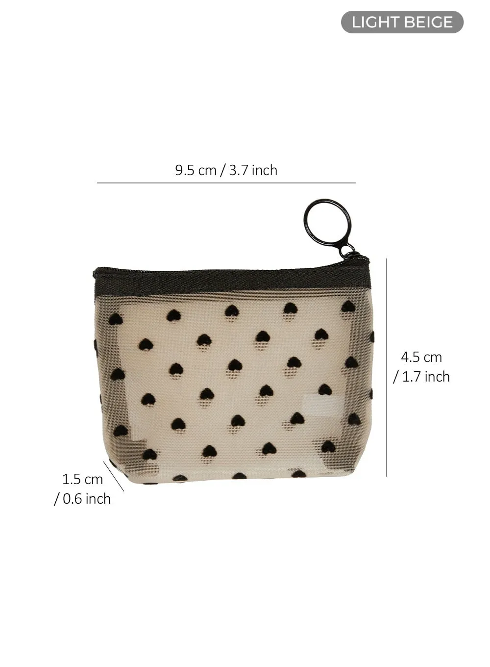 Mesh Heart Mini Pouch IU419 sold by Lewkin product image thumbnail 4