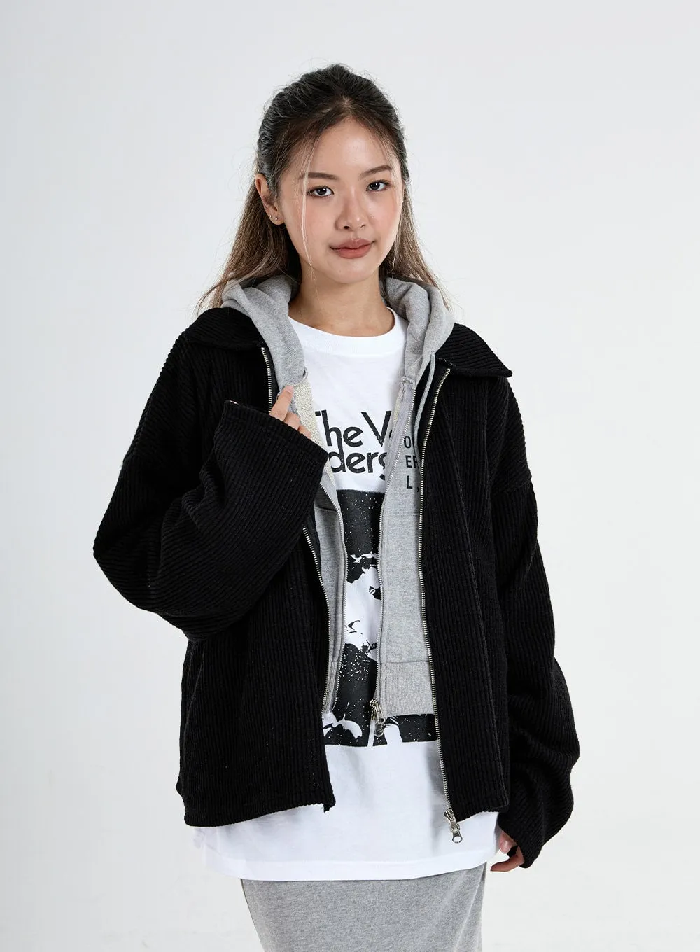 Oversize Zipper Knit Jacket Unisex CO06 sold by Lewkin