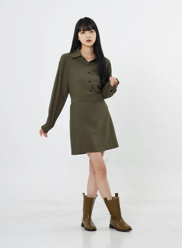 A-Line Shirt Mini Dress OO11 sold by Lewkin