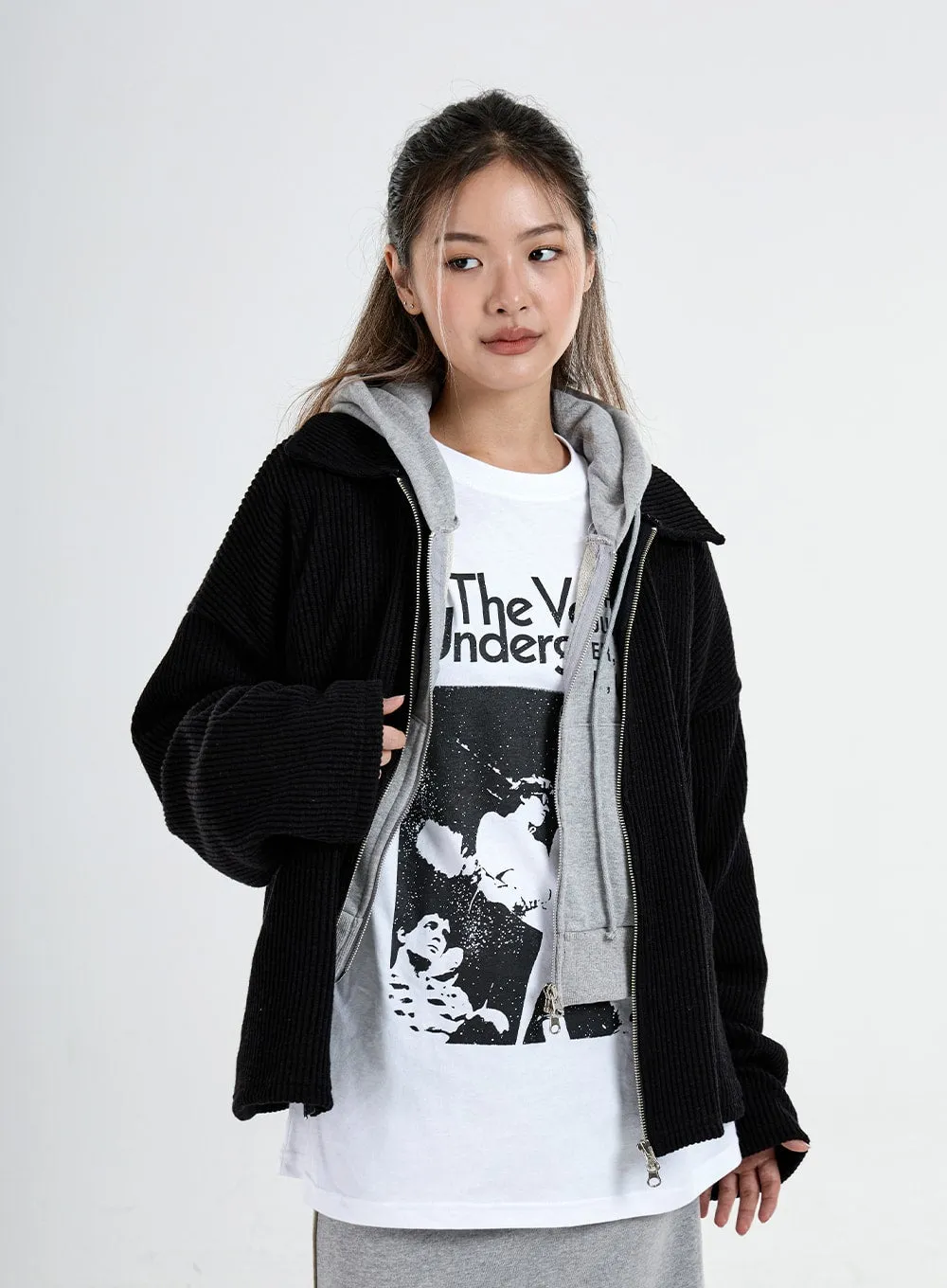 Oversize Zipper Knit Jacket Unisex CO06 sold by Lewkin product image thumbnail 2