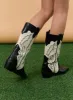 Top-Stitch Faux Leather Cowboy Boots IN302 sold by Lewkin
