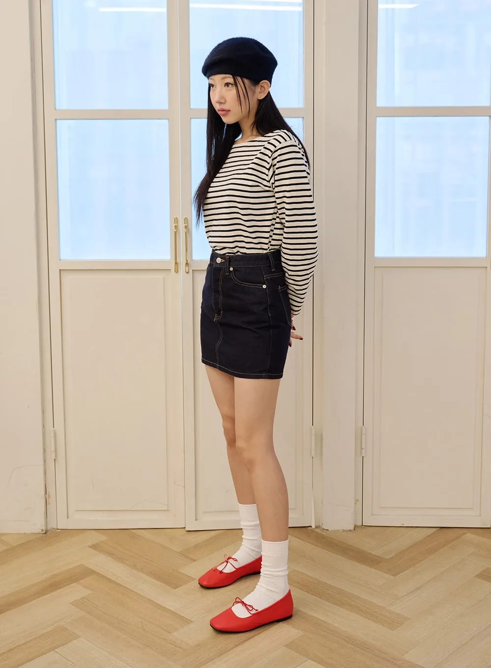 Denim Mid Waist Mini Skirt OD326 sold by Lewkin product image thumbnail 3