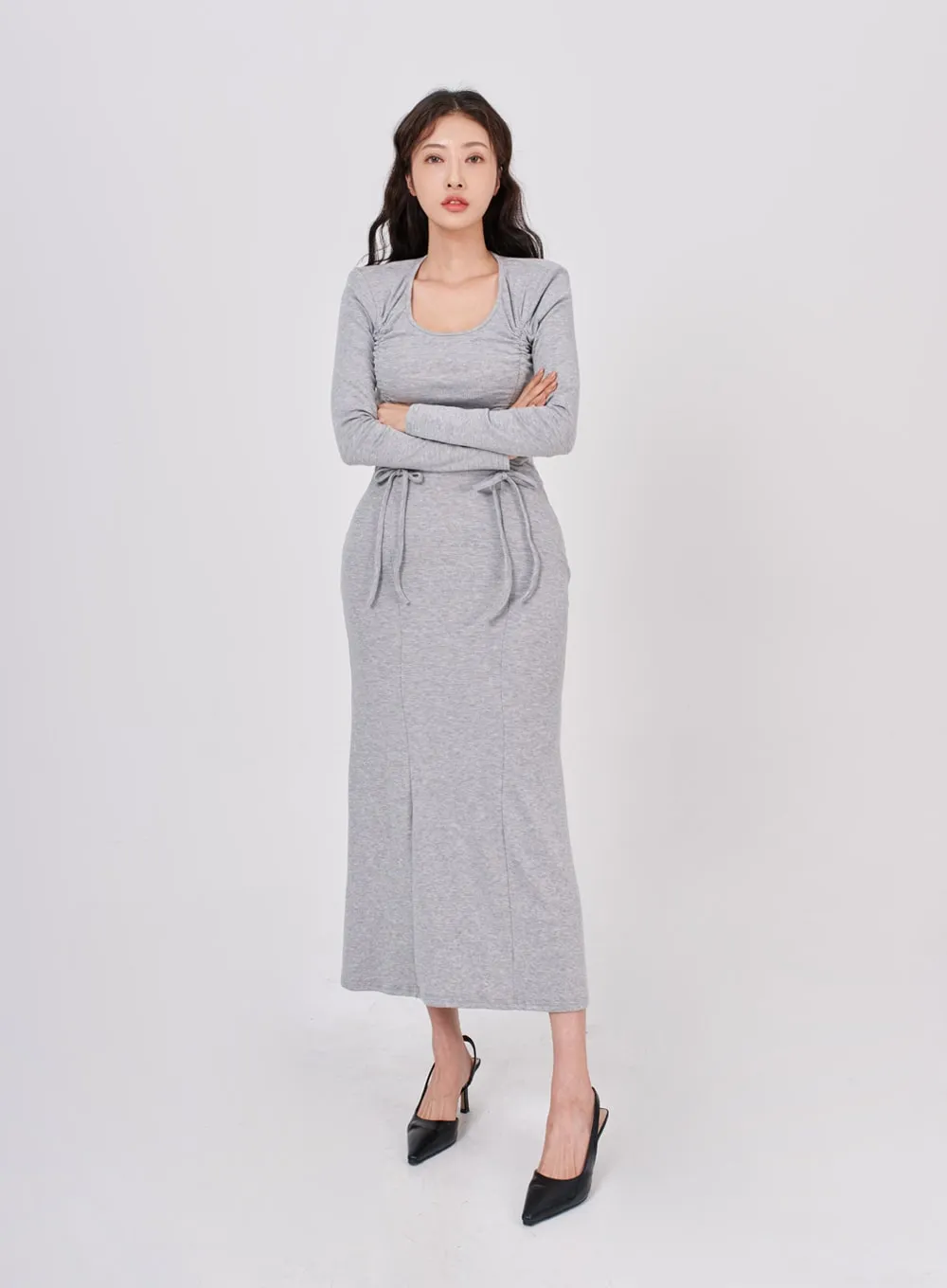 Nicole Front Strap Shoulder Long Dress IS15 sold by Lewkin product image thumbnail 2