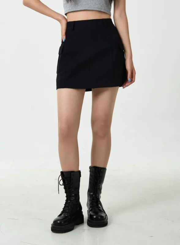 High-Waisted Cargo Mini Skirt CU18 sold by Lewkin