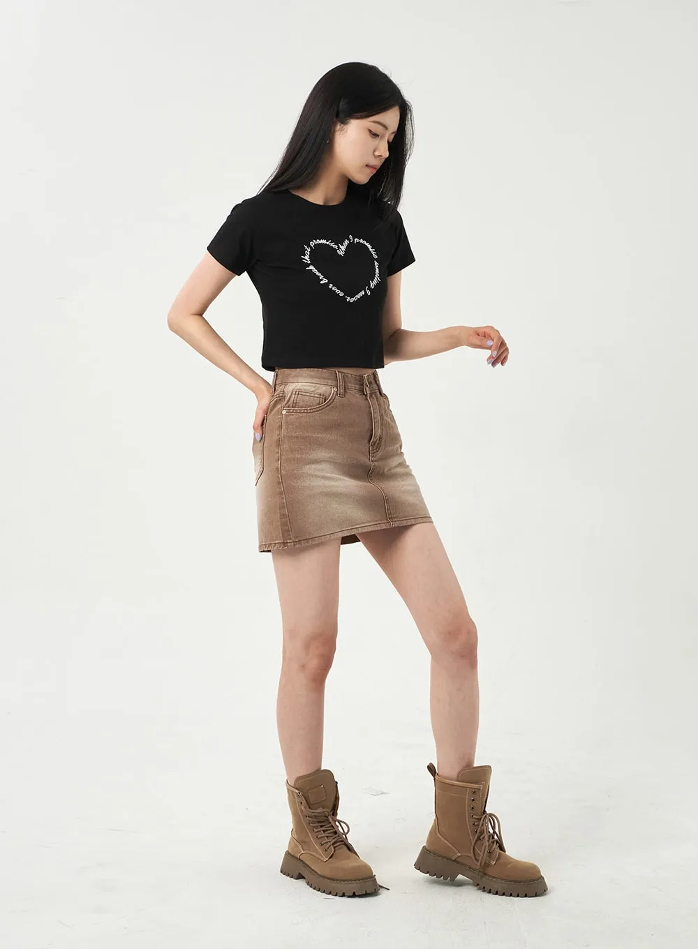 High Waist Mini Skirt OY303 sold by Lewkin product image thumbnail 5