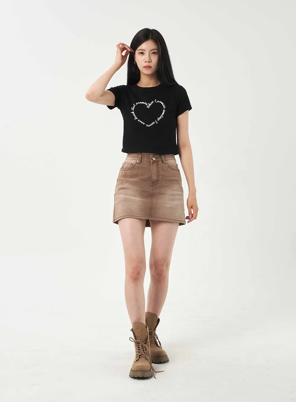 High Waist Mini Skirt OY303 sold by Lewkin product image thumbnail 4