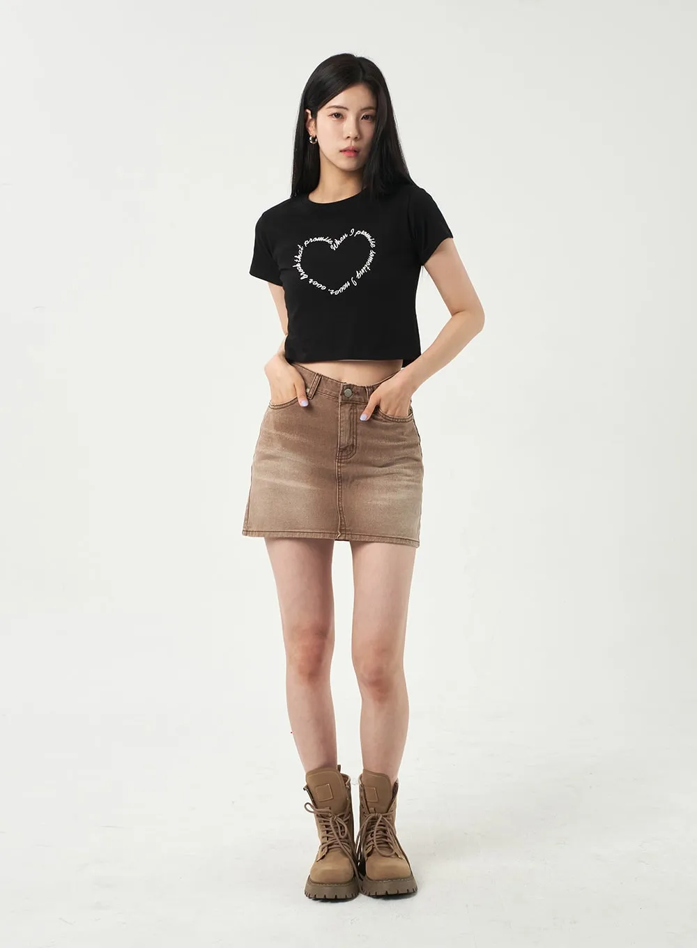 High Waist Mini Skirt OY303 sold by Lewkin