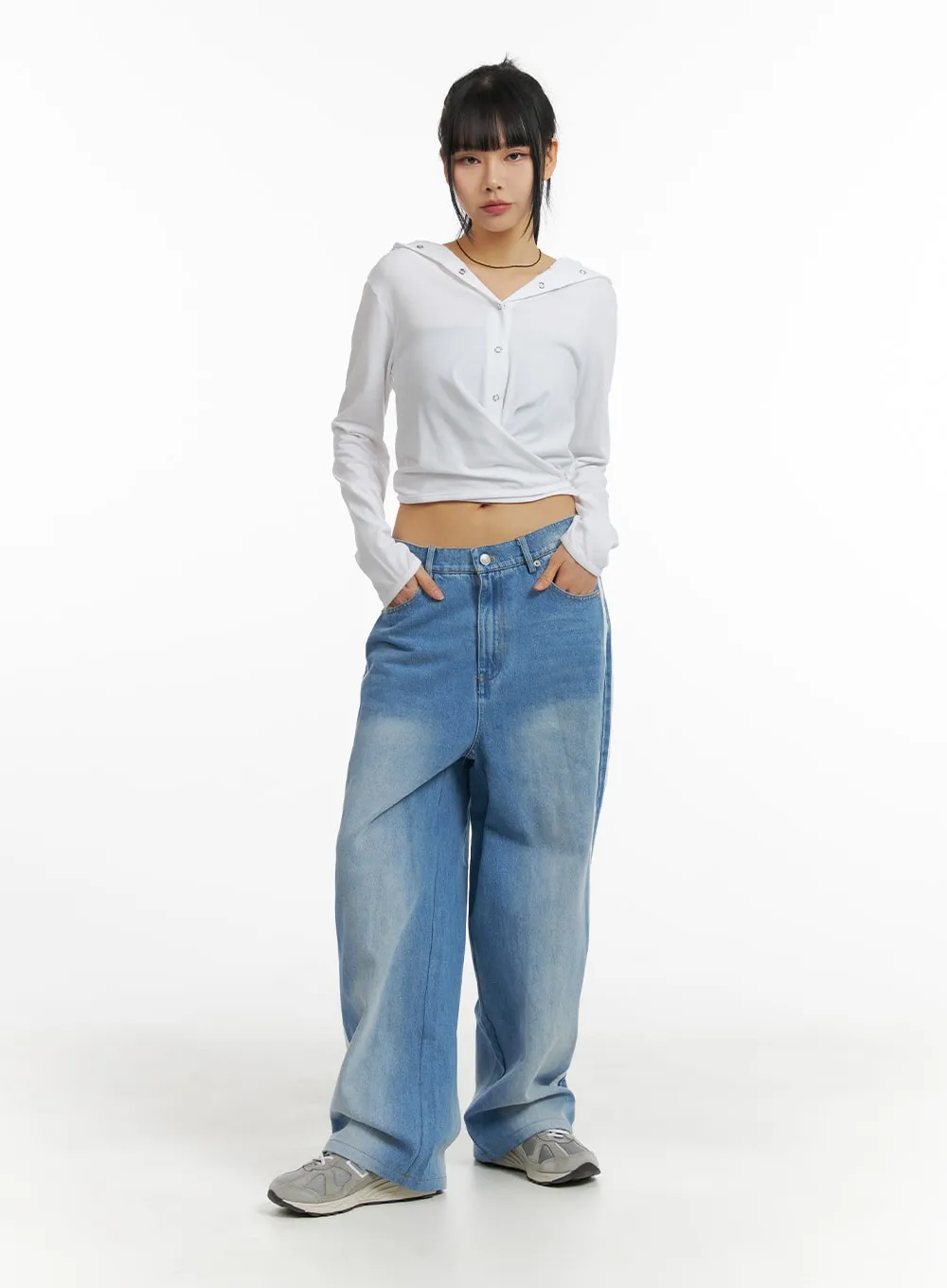 Low Waist Striped Baggy Jeans (UNISEX) CM407 sold by Lewkin product image thumbnail 2
