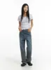 Washed Straight Leg Jeans CF401 sold by Lewkin