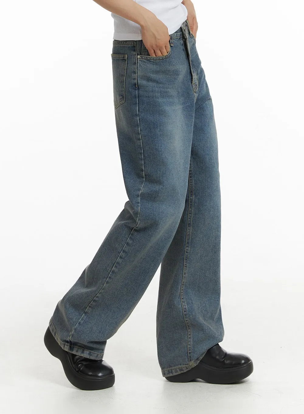 Washed Straight Leg Jeans CF401 sold by Lewkin product image thumbnail 5