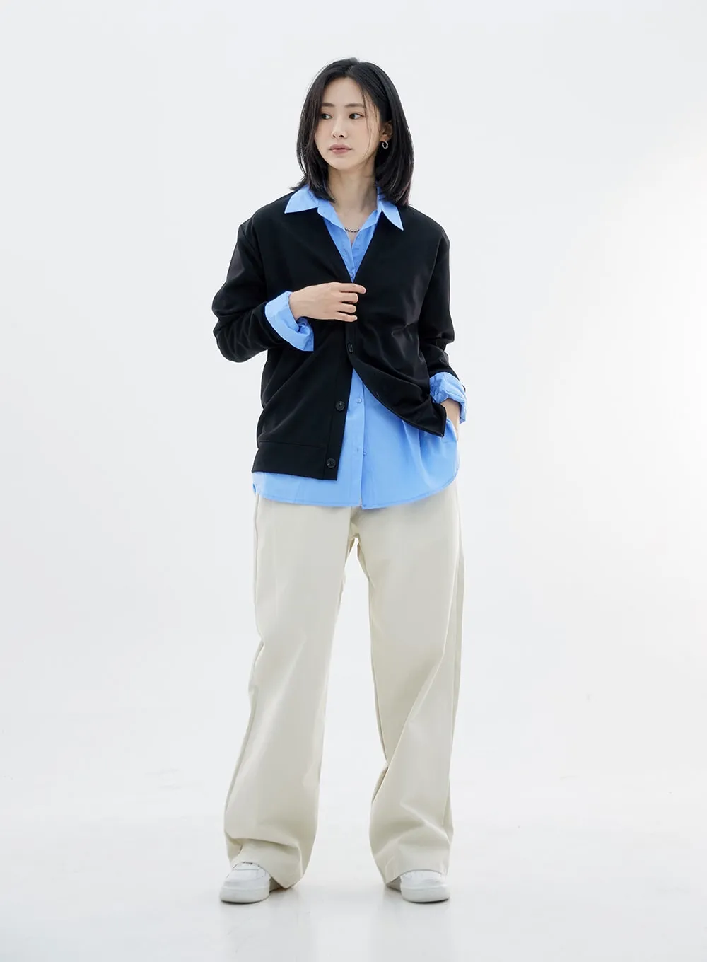 Oversize Basic Button Cardigan OS30 sold by Lewkin product image thumbnail 3