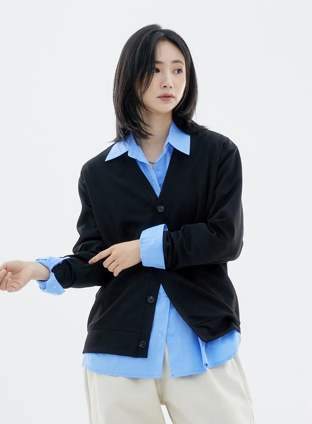 Oversize Basic Button Cardigan OS30 sold by Lewkin product image thumbnail 4