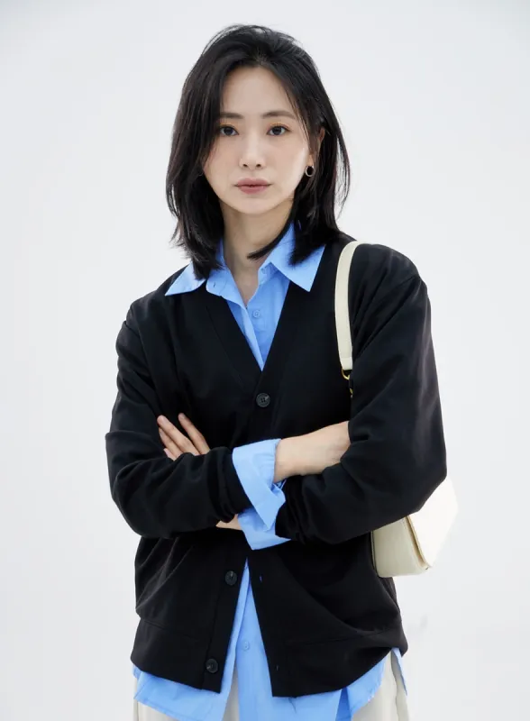 Oversize Basic Button Cardigan OS30 sold by Lewkin