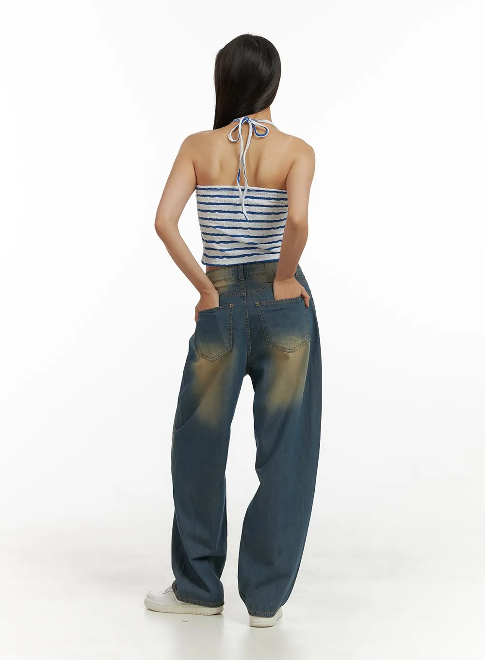 Wide Washed Jeans CU414 sold by Lewkin product image thumbnail 4