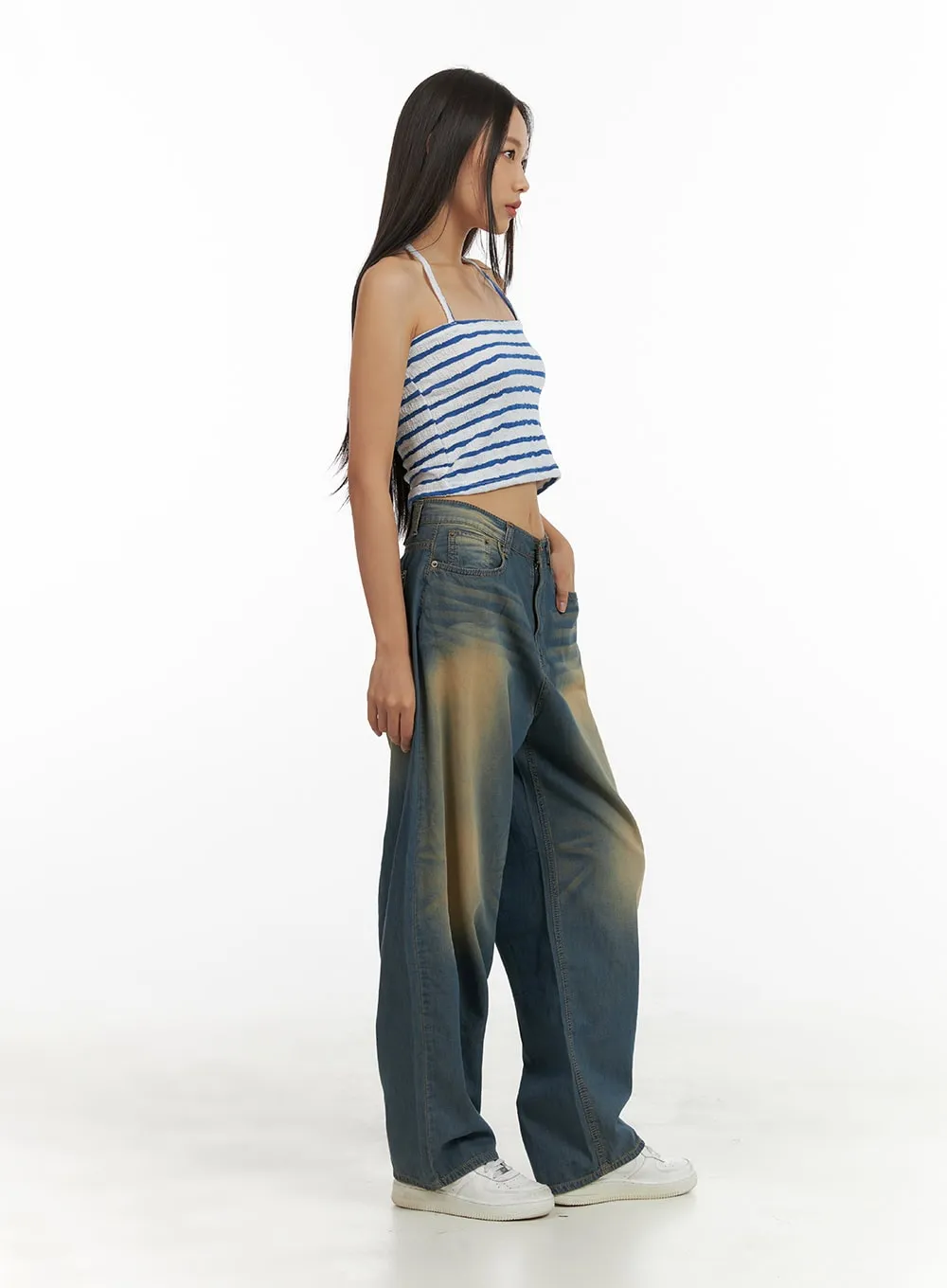 Wide Washed Jeans CU414 sold by Lewkin product image thumbnail 3