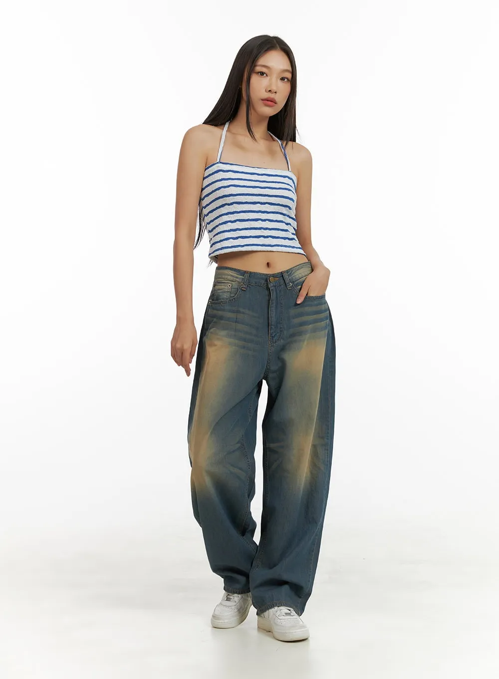 Wide Washed Jeans CU414 sold by Lewkin product image thumbnail 2