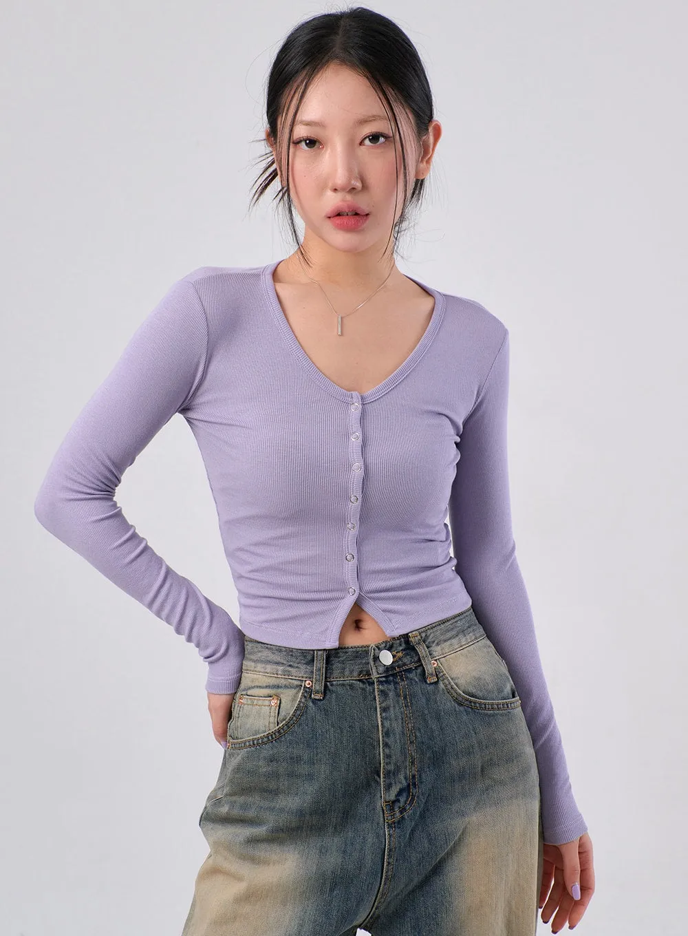 Crop Cardigan with Buttons sold by Lewkin product image thumbnail 2