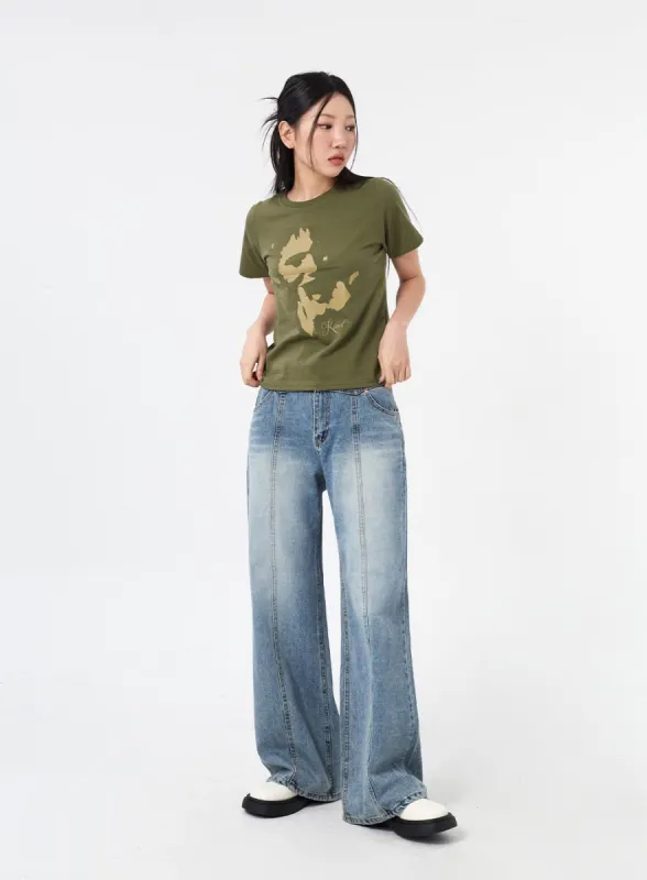 Bootcut Wide Jeans CM317 sold by Lewkin