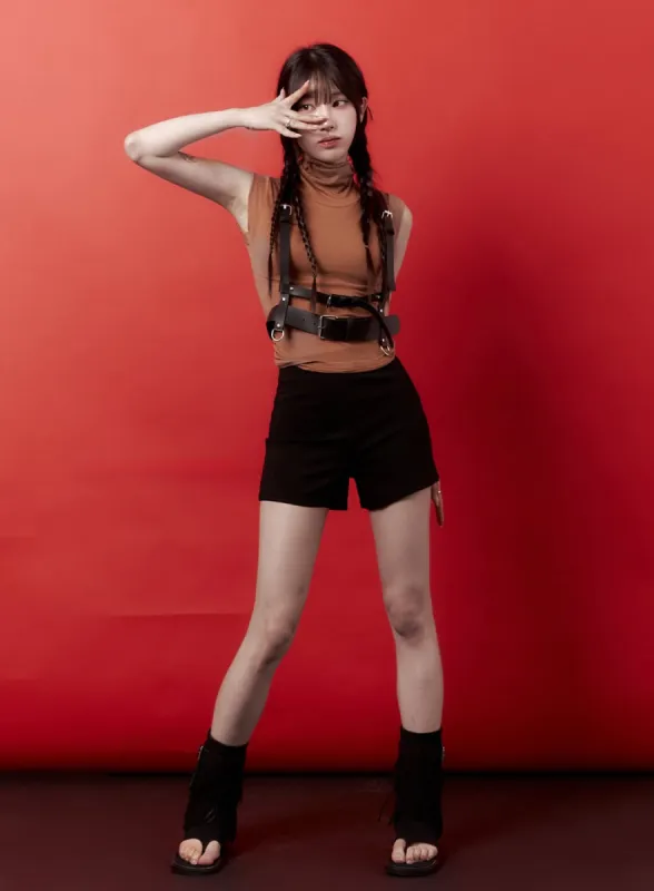 Faux Leather Harness Belt OA425 sold by Lewkin